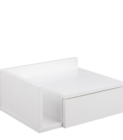 Ashlan 1 Drawer Wall Mounted Square Bedside Table in White