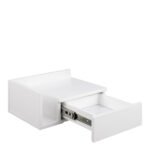 Ashlan 1 Drawer Wall Mounted Square Bedside Table in White