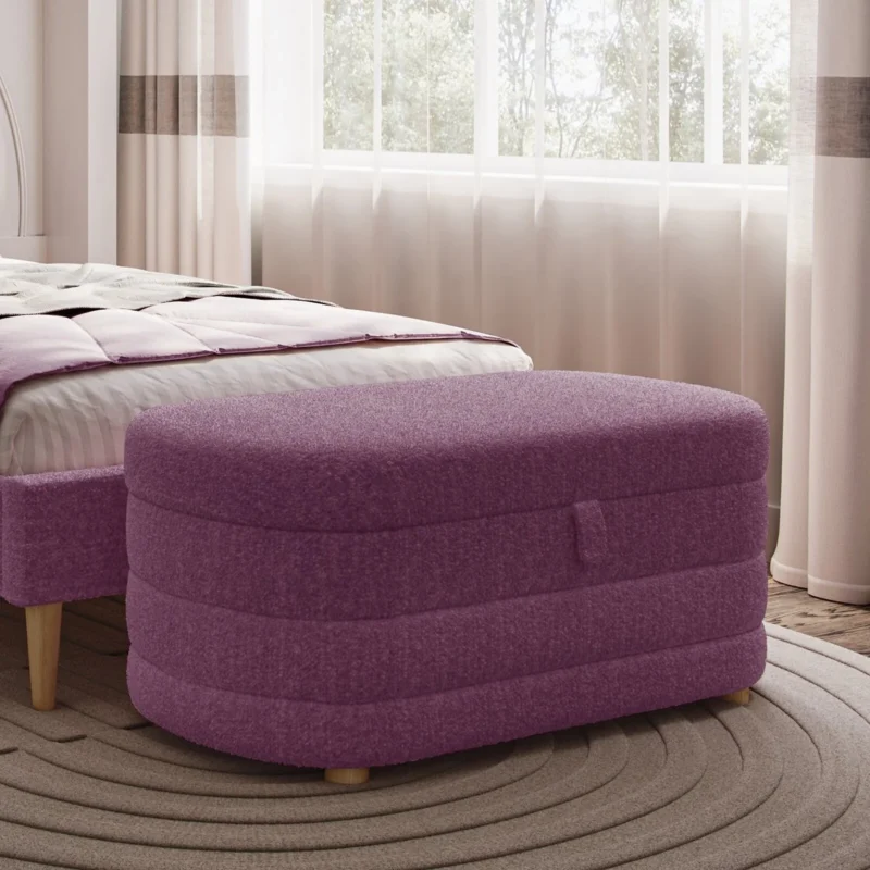 Ava Boucle Ottoman Storage Box