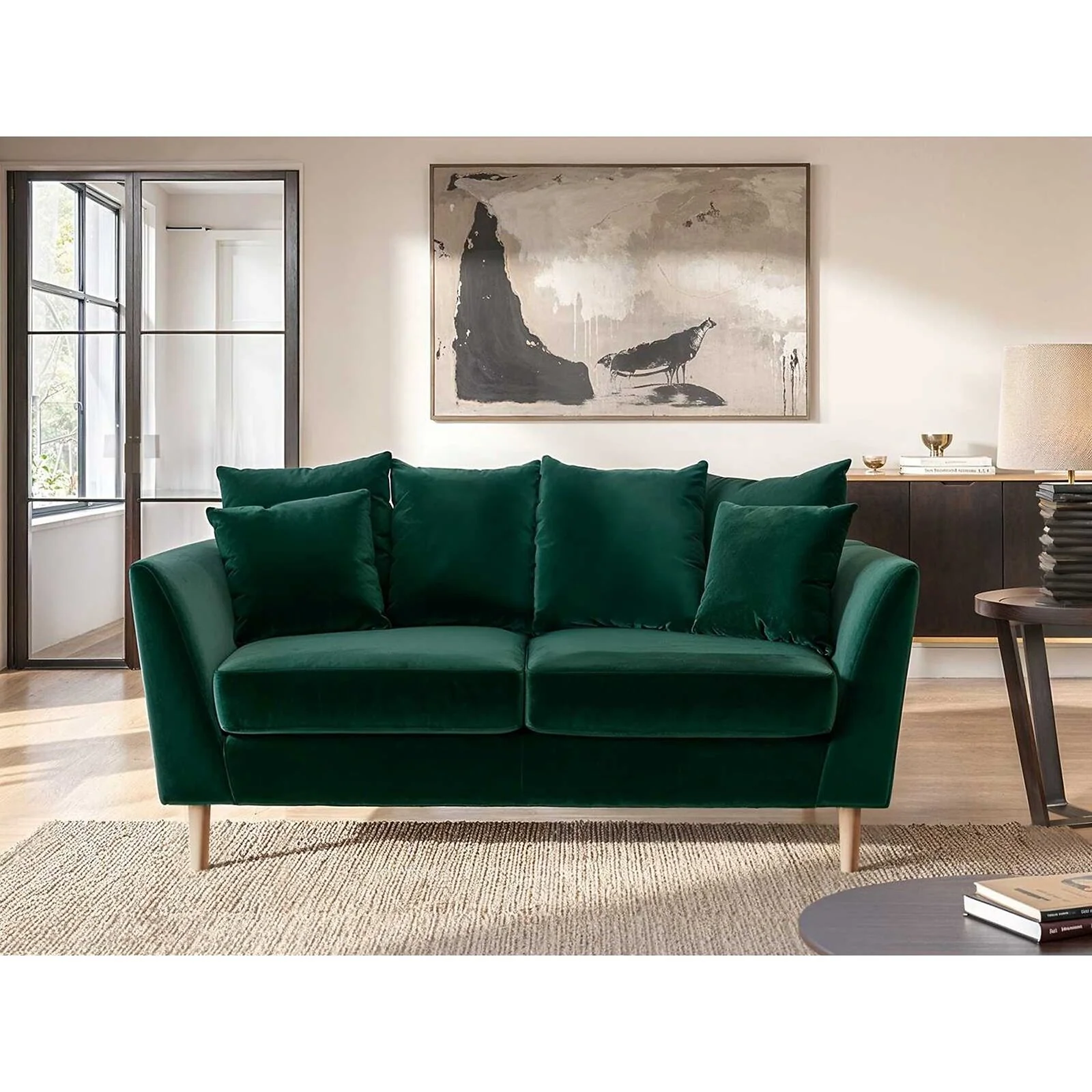 Avery 2 Seater Scatter Back Bottle Green Velvet Sofa Avery 2 Seater Scatter Back Bottle Green Velvet Sofa