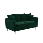 Avery 2 Seater Scatter Back Bottle Green Velvet Sofa