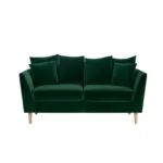 Avery 2 Seater Scatter Back Bottle Green Velvet Sofa