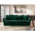 Avery 3 Seater Scatter Back Bottle Green Velvet Sofa