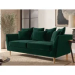 Avery 3 Seater Scatter Back Bottle Green Velvet Sofa
