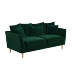 Avery 3 Seater Scatter Back Bottle Green Velvet Sofa