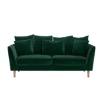Avery 3 Seater Scatter Back Bottle Green Velvet Sofa