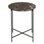 Avila Side Table with Brown Marble Top 42x45cm