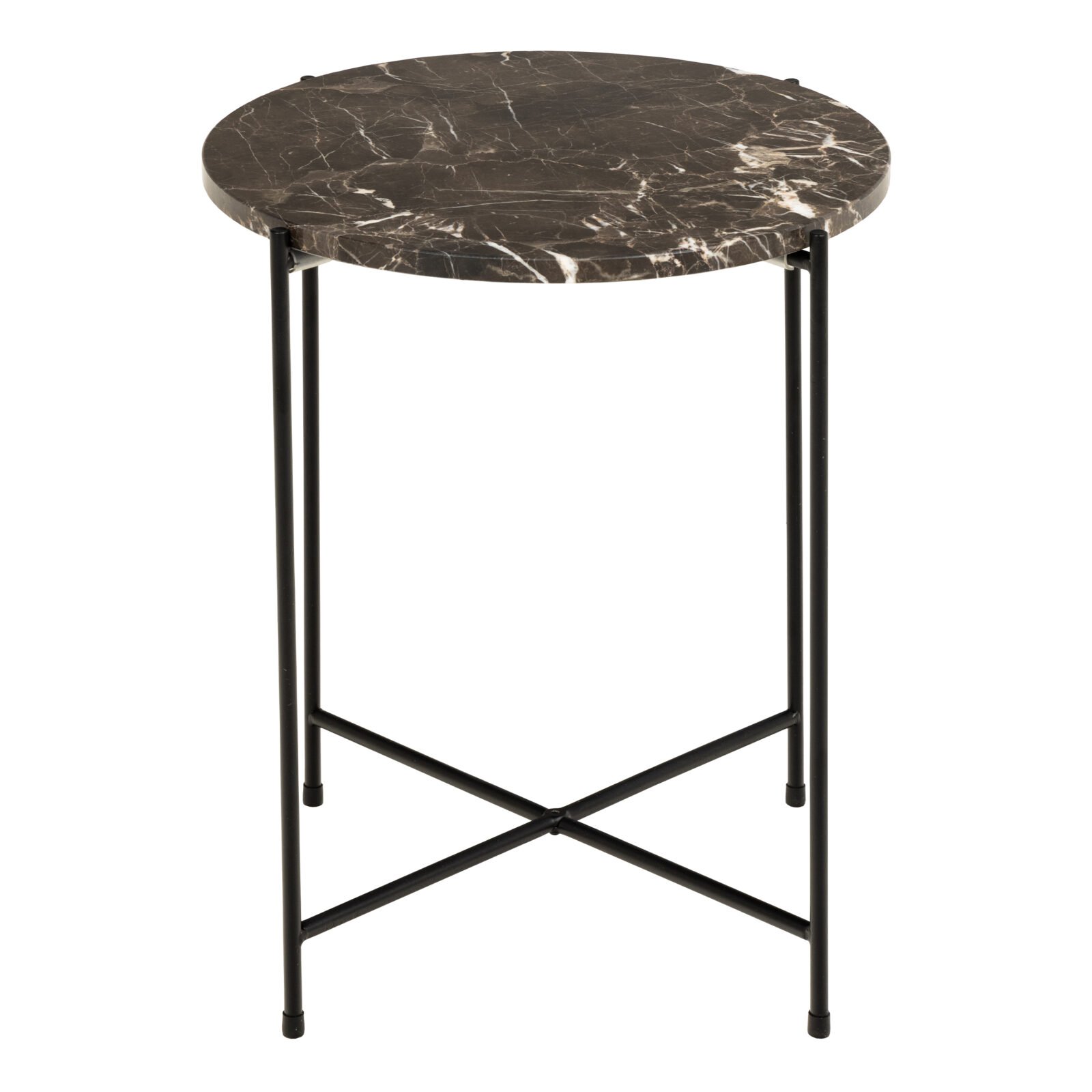 Avila Side Table with Brown Marble Top 42x45cm Avila Side Table with Brown Marble Top 42x45cm