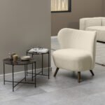 Avila Side Table with Brown Marble Top 42x45cm