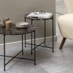 Avila Side Table with Brown Marble Top 42x45cm