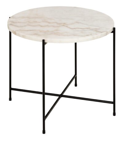 Avila Side Table with White Marble Top 52x40cm