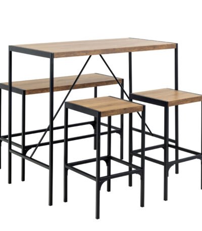 Bahamas Bar Table Set in Black and Oak
