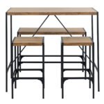 Bahamas Bar Table Set in Black and Oak