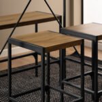 Bahamas Bar Table Set in Black and Oak