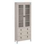 Barcelona China Cabinet 2 Glass Doors with 3 Drawers