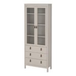 Barcelona China Cabinet 2 Glass Doors with 3 Drawers