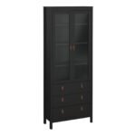 Barcelona China Cabinet 2 Glass Doors with 3 Drawers