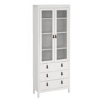 Barcelona China Cabinet 2 Glass Doors with 3 Drawers