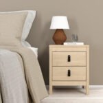 Barcelona Package - Bedside Table 2 Drawers + Chest 5 Drawers + 2 Door Wardrobe in Jackson Hickory Oak