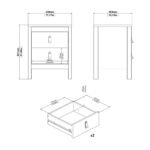 Barcelona Package - Bedside Table 2 Drawers + Chest 5 Drawers + 3 Door Wardrobe in Jackson Hickory Oak