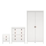 Barcelona Package - Bedside Table 2 Drawers + Chest 5 Drawers + Wardrobe with 2 Doors