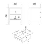 Barcelona Package - Bedside Table 2 Drawers + Chest 5 Drawers + Wardrobe with 3 Doors