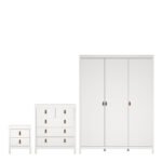 Barcelona Package - Bedside Table 2 Drawers + Chest 5 Drawers + Wardrobe with 3 Doors