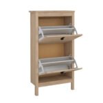 Barcelona Shoe Cabinet 2 Flap Doors in Jackson Hickory Oak