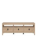 Barcelona TV-Unit 3 Drawers in Jackson Hickory Oak
