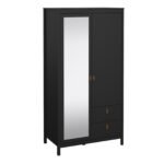 Barcelona Wardrobe with 1 Door 1 Mirror Door 2 Drawers