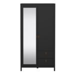 Barcelona Wardrobe with 1 Door 1 Mirror Door 2 Drawers