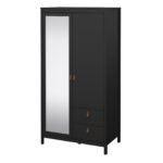Barcelona Wardrobe with 1 Door 1 Mirror Door 2 Drawers