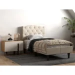 Barkby Fabric Bed Beige
