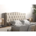 Barkby Fabric Bed Beige