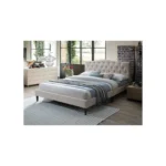 Barkby Fabric Bed Beige