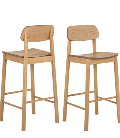 Barlow Bar Stool in Matt Oak Set of 2