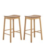 Barlow Bar Stool Without Back in Matt Oak Set of 2