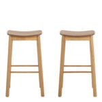 Barlow Bar Stool Without Back in Matt Oak Set of 2