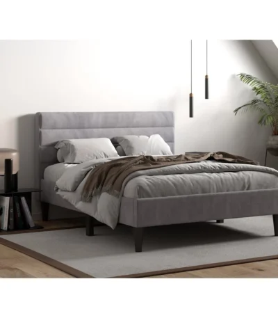 Barnhill Fabric Bed Silver