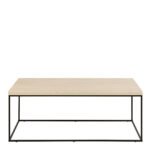 Barossa Coffee Table with Travertine Rough Paper Top & Black Powder Steel Base 110x55x45cm