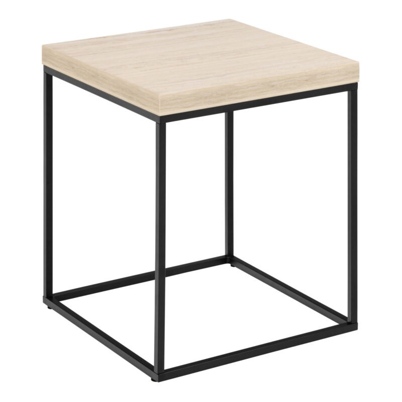 Barossa Coffee Table with Travertine Rough Paper Top & Black Powder Steel Base 40cm