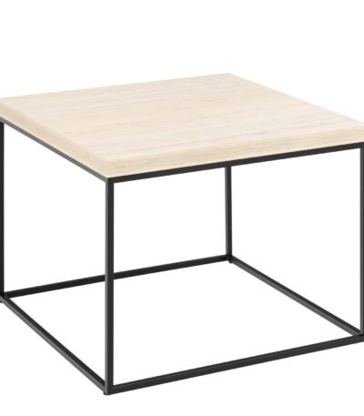Barossa Coffee Table with Travertine Rough Paper Top & Black Powder Steel Base 60cm