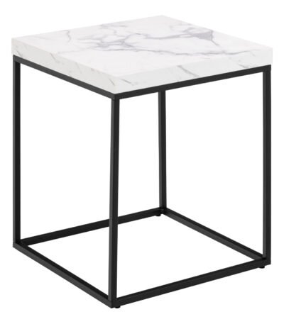 Barossa Coffee Table with White Marble Carrara Top & Black Base 40cm