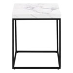 Barossa Coffee Table with White Marble Carrara Top & Black Base 40cm