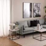 Barossa Coffee Table with White Marble Carrara Top & Black Base 40cm