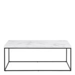 Barossa Coffee Table with White Marble Carrara Top & Black Steel Base 110x55x45cm