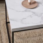 Barossa Coffee Table with White Marble Carrara Top & Black Steel Base 110x55x45cm