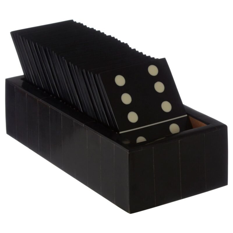 Barra Black Domino Set with Black Dominoes