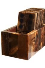 Barra Brown and Black Finish Domino Set