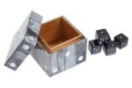 Barra Grey Bone Dice Box with 5 Black Dice